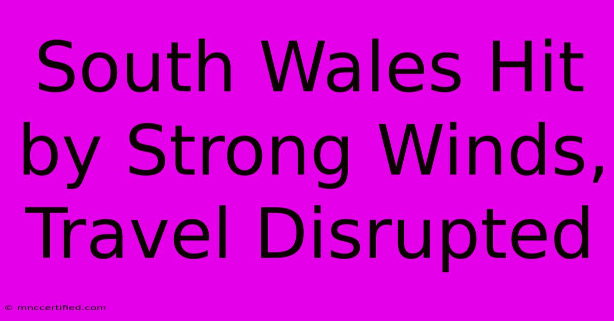 South Wales Hit By Strong Winds, Travel Disrupted