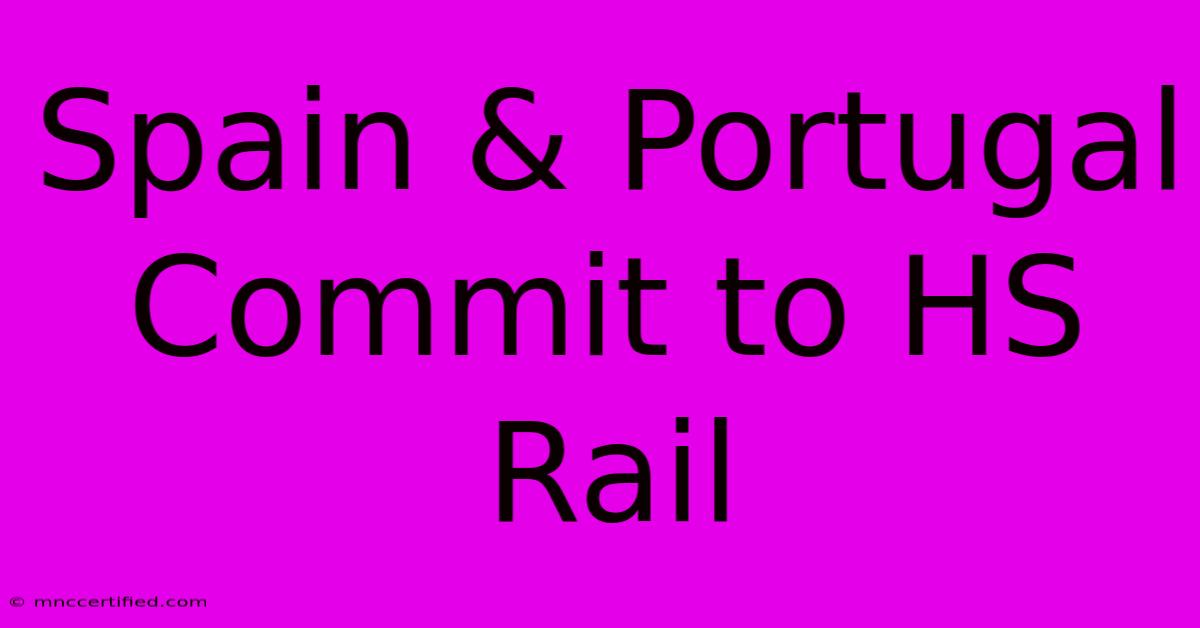 Spain & Portugal Commit To HS Rail