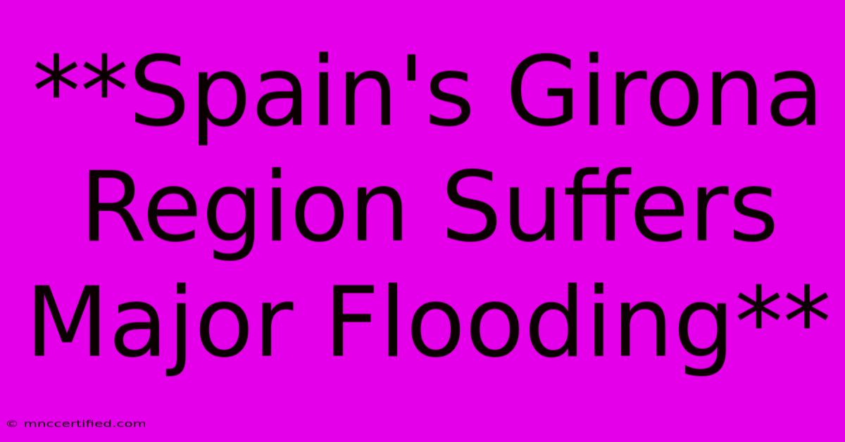 **Spain's Girona Region Suffers Major Flooding**