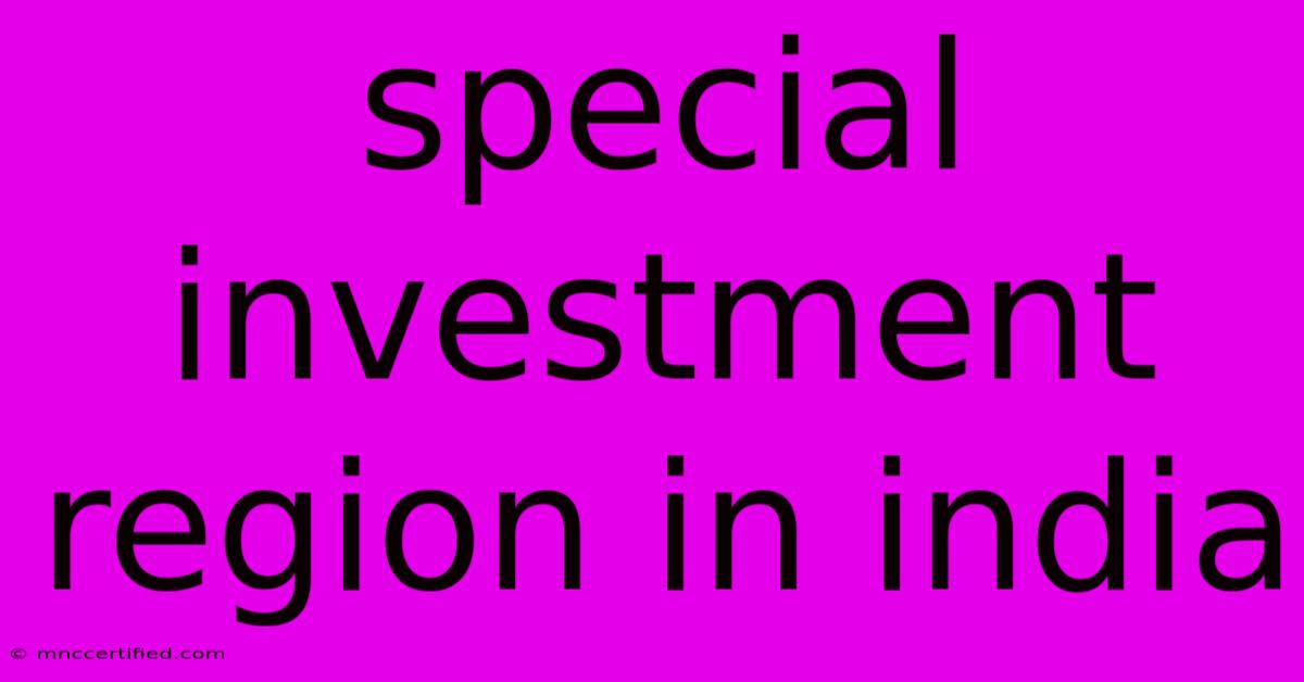 Special Investment Region In India