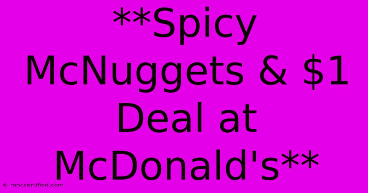 **Spicy McNuggets & $1 Deal At McDonald's**