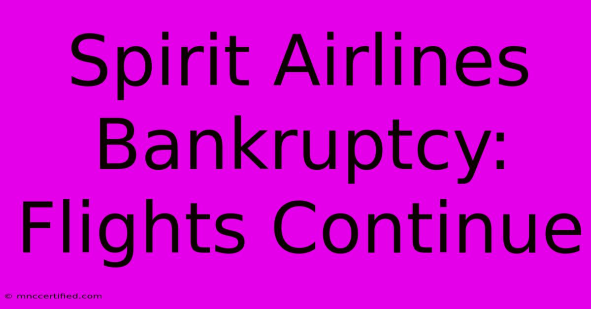 Spirit Airlines Bankruptcy: Flights Continue