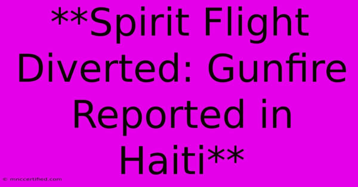 **Spirit Flight Diverted: Gunfire Reported In Haiti** 