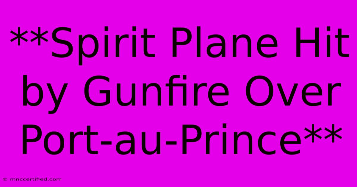 **Spirit Plane Hit By Gunfire Over Port-au-Prince**