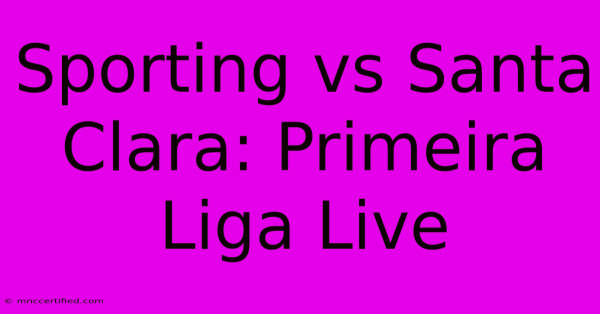 Sporting Vs Santa Clara: Primeira Liga Live