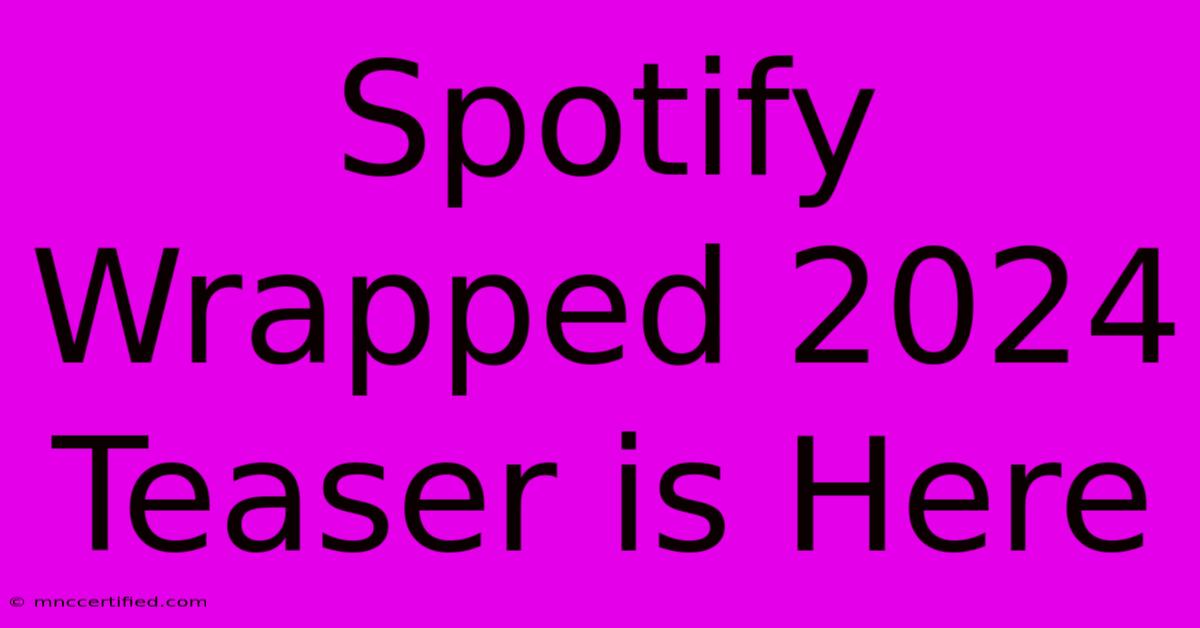 Spotify Wrapped 2024 Teaser Is Here