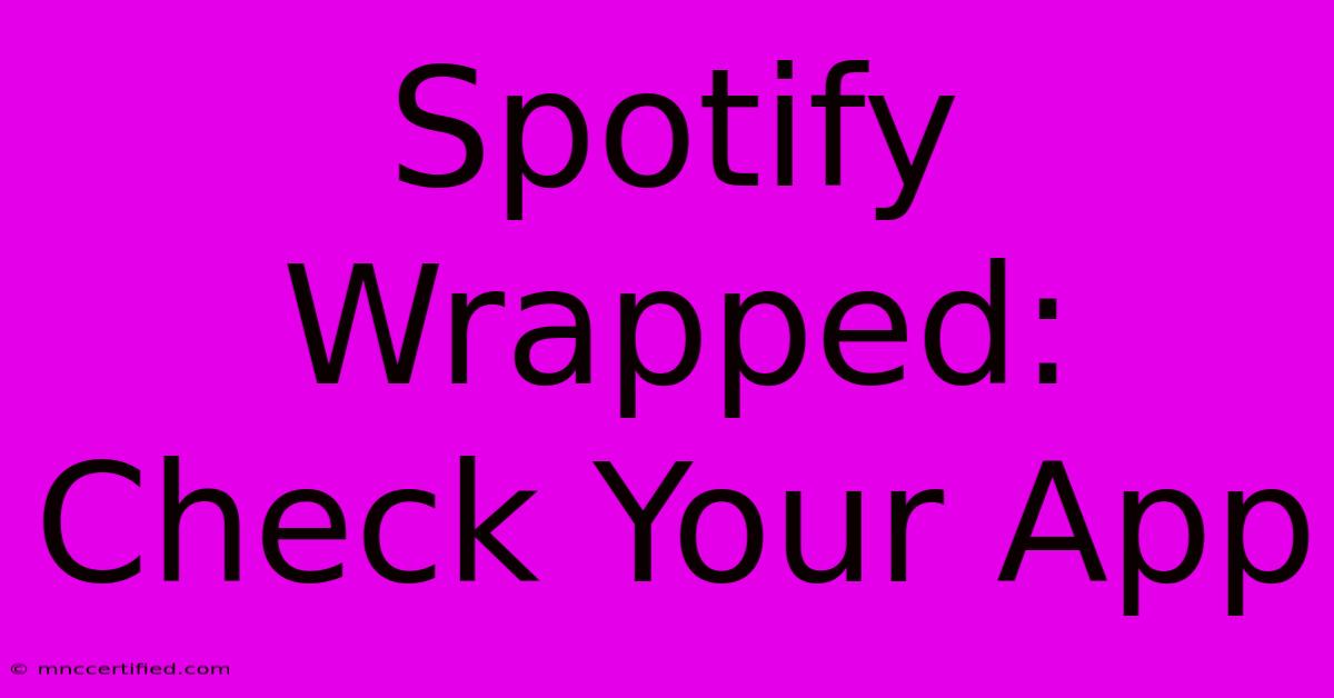 Spotify Wrapped: Check Your App