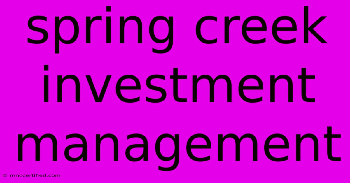 Spring Creek Investment Management