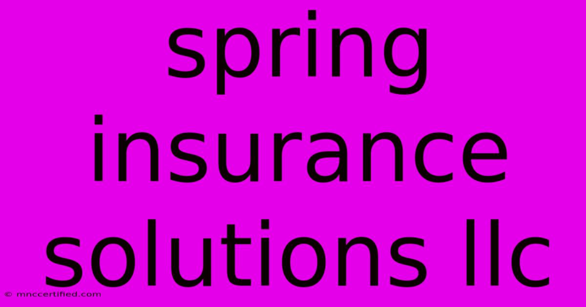 Spring Insurance Solutions Llc