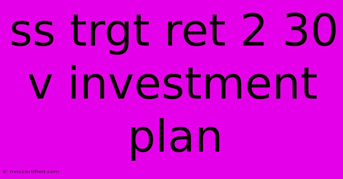 Ss Trgt Ret 2 30 V Investment Plan