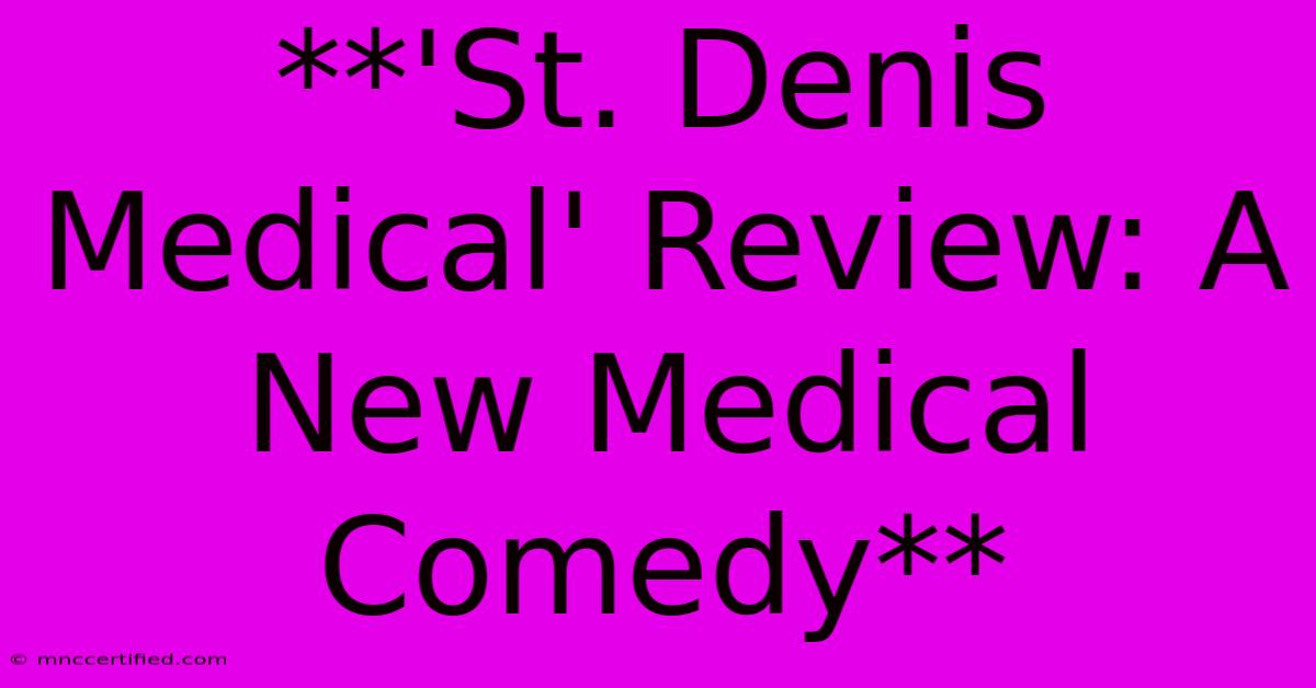 **'St. Denis Medical' Review: A New Medical Comedy**