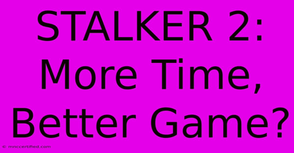 STALKER 2:  More Time, Better Game?