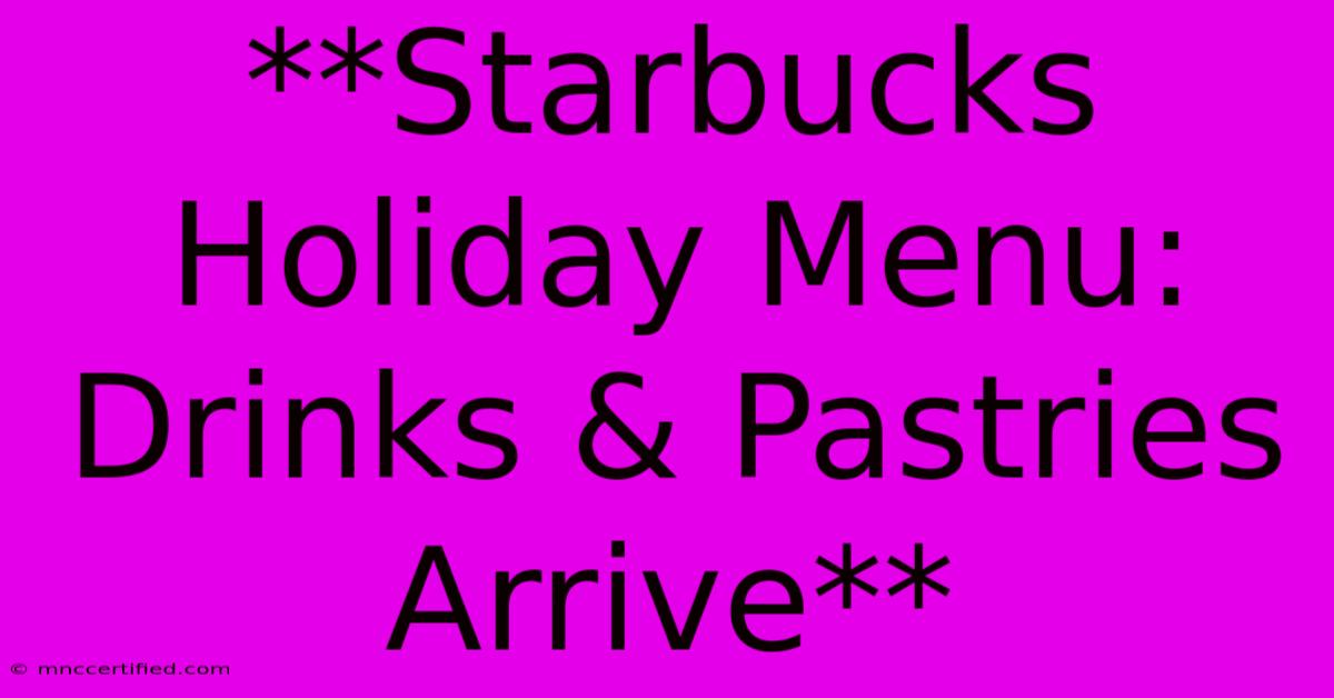 **Starbucks Holiday Menu: Drinks & Pastries Arrive**