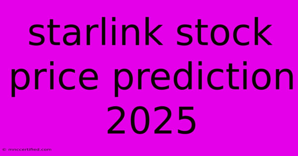 Starlink Stock Price Prediction 2025