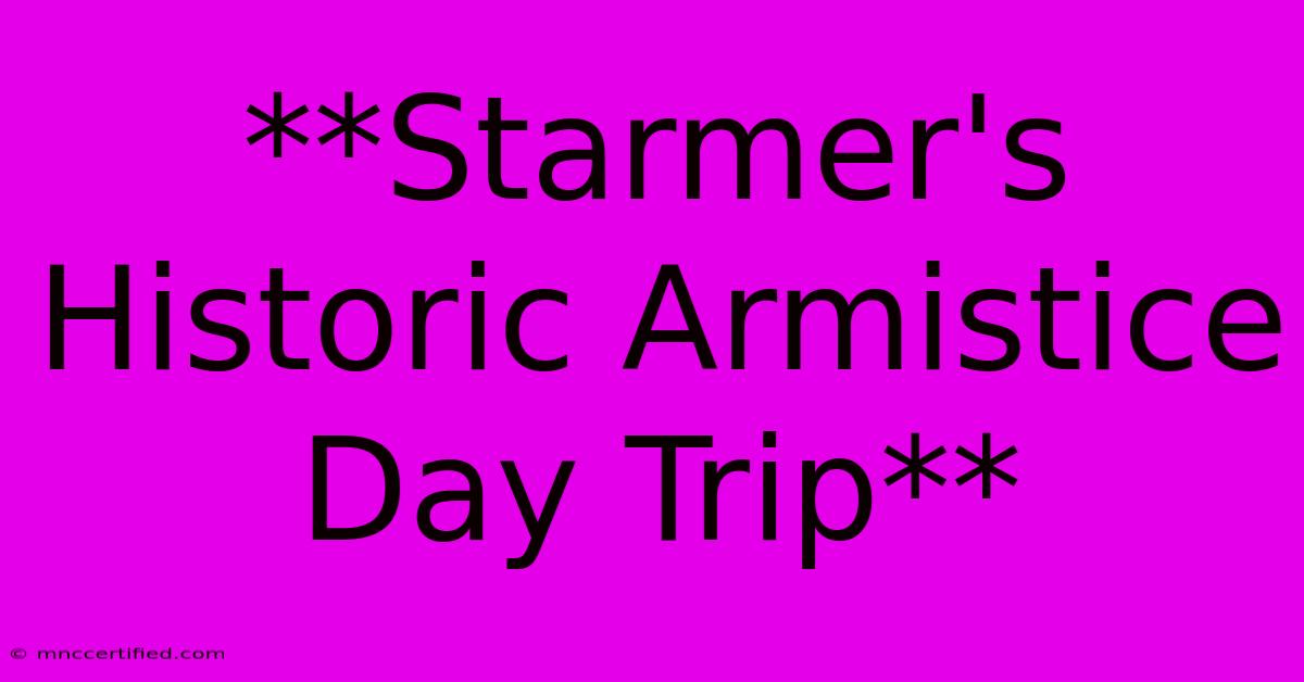 **Starmer's Historic Armistice Day Trip** 