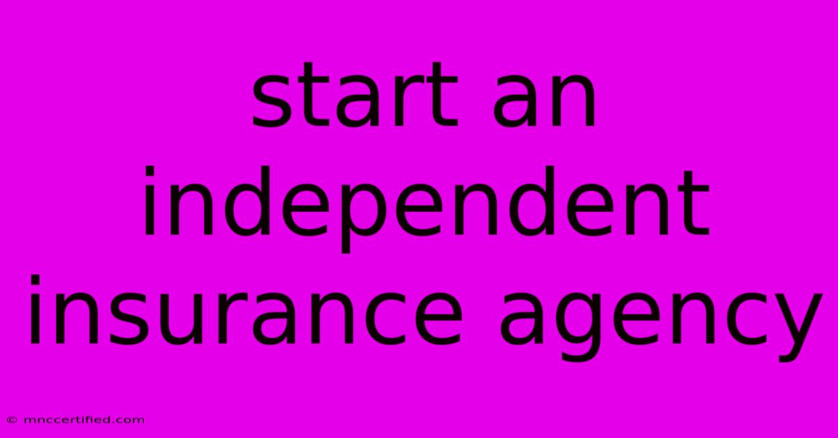 Start An Independent Insurance Agency