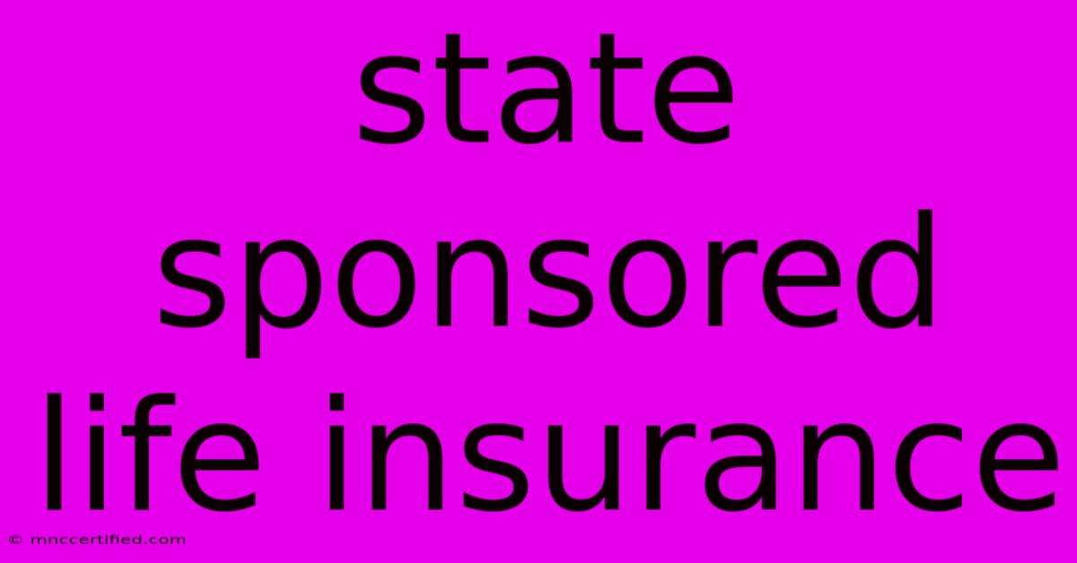 State Sponsored Life Insurance