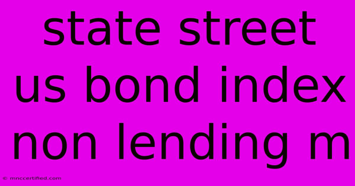 State Street Us Bond Index Non Lending M