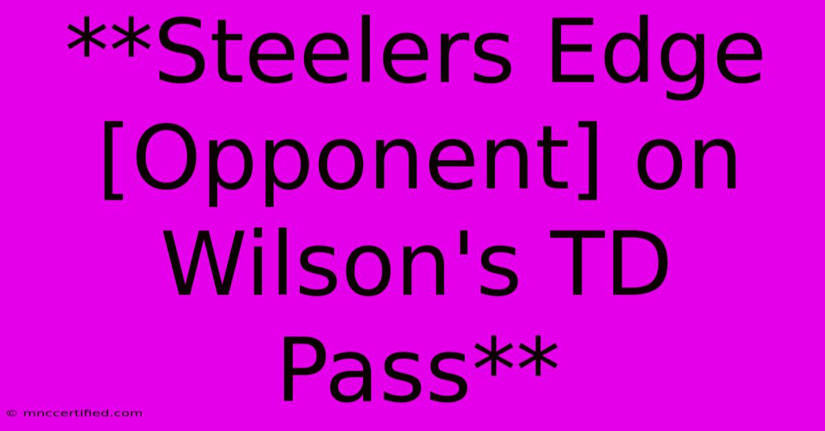 **Steelers Edge [Opponent] On Wilson's TD Pass**