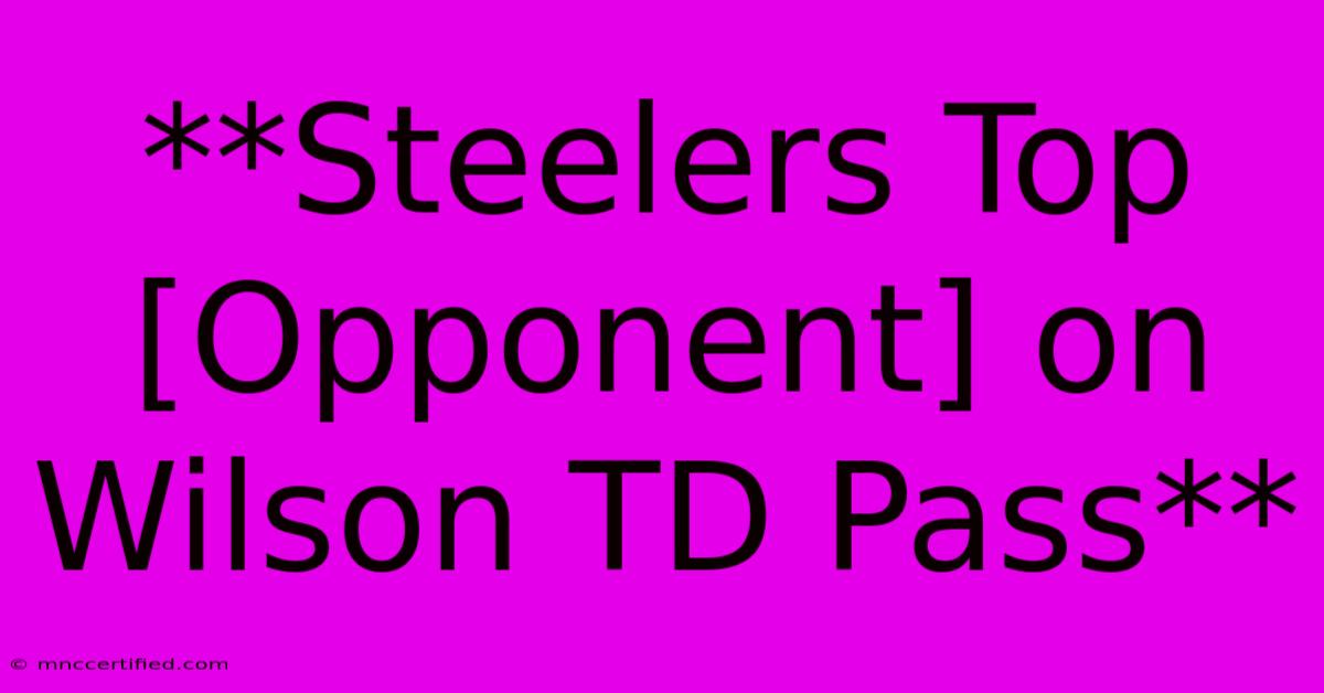 **Steelers Top [Opponent] On Wilson TD Pass** 