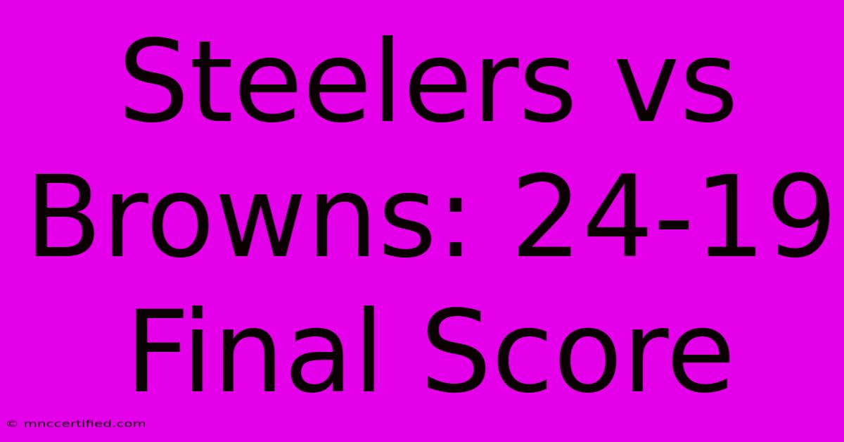 Steelers Vs Browns: 24-19 Final Score