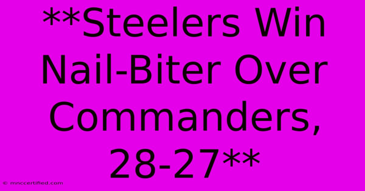 **Steelers Win Nail-Biter Over Commanders, 28-27** 