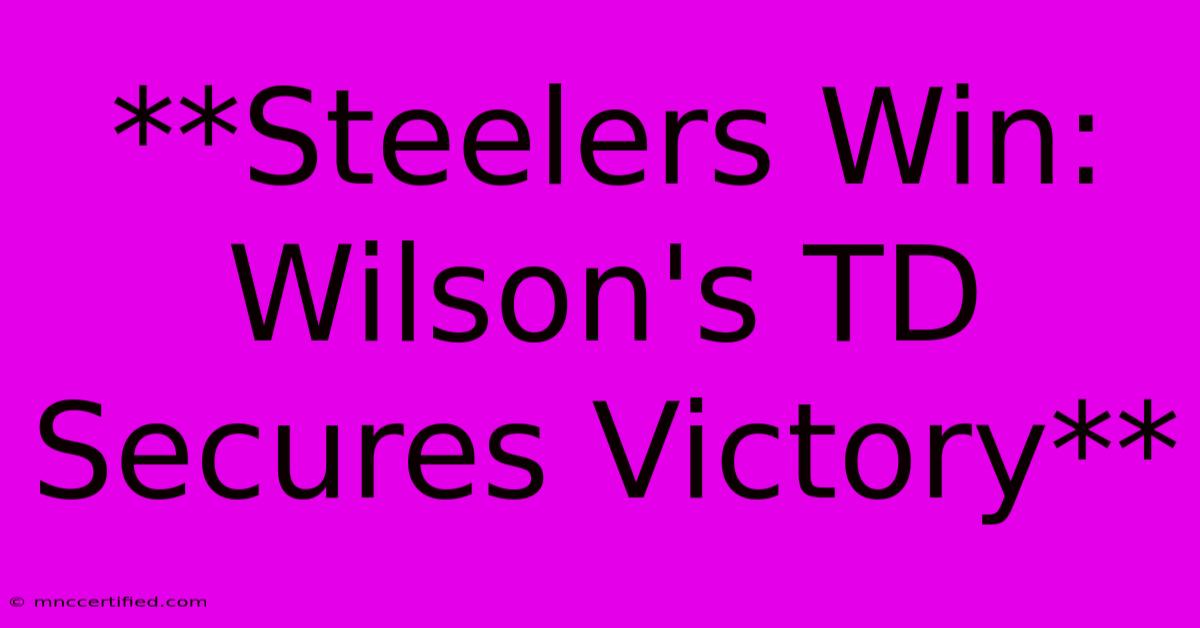 **Steelers Win: Wilson's TD Secures Victory**