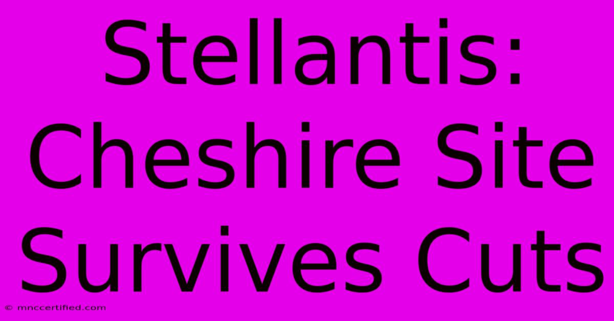 Stellantis: Cheshire Site Survives Cuts