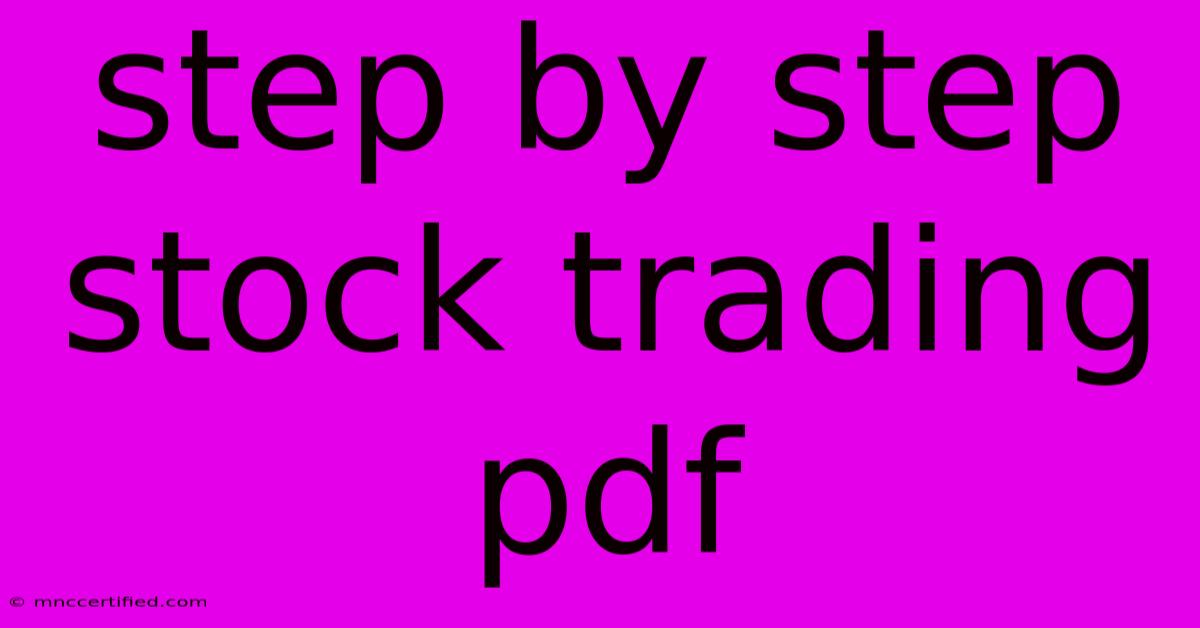 Step By Step Stock Trading Pdf