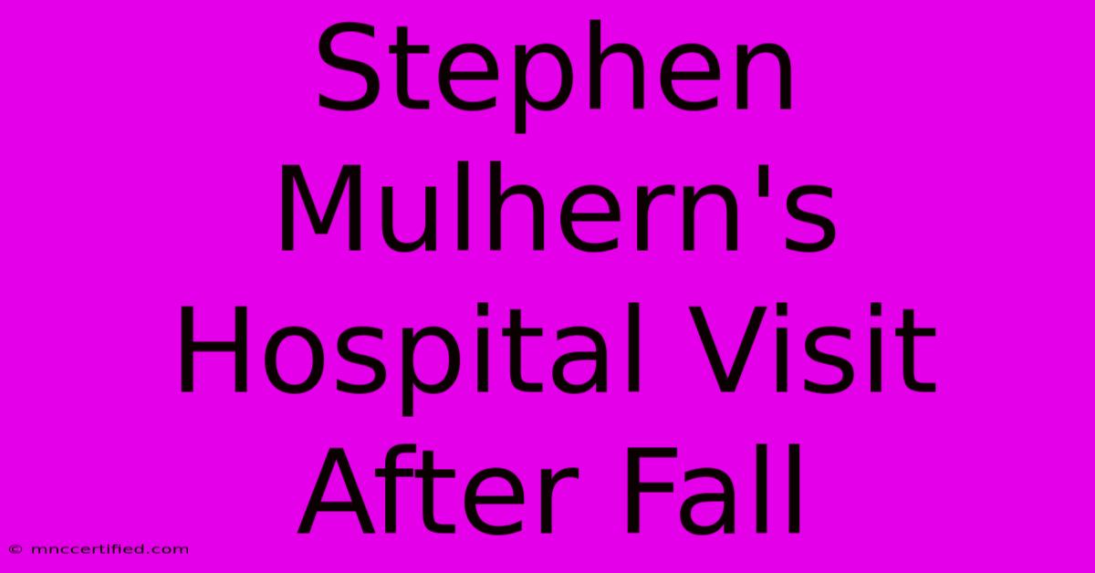 Stephen Mulhern's Hospital Visit After Fall