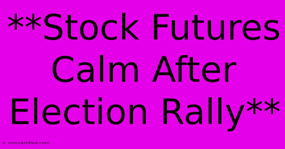 **Stock Futures Calm After Election Rally**