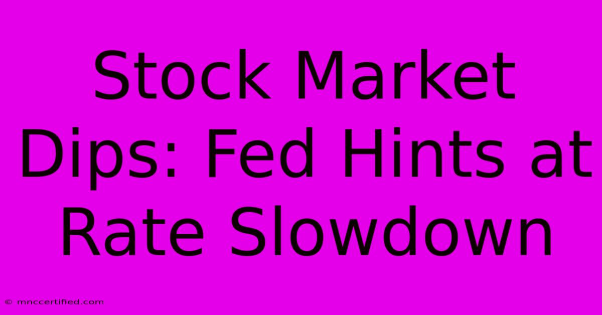 Stock Market Dips: Fed Hints At Rate Slowdown