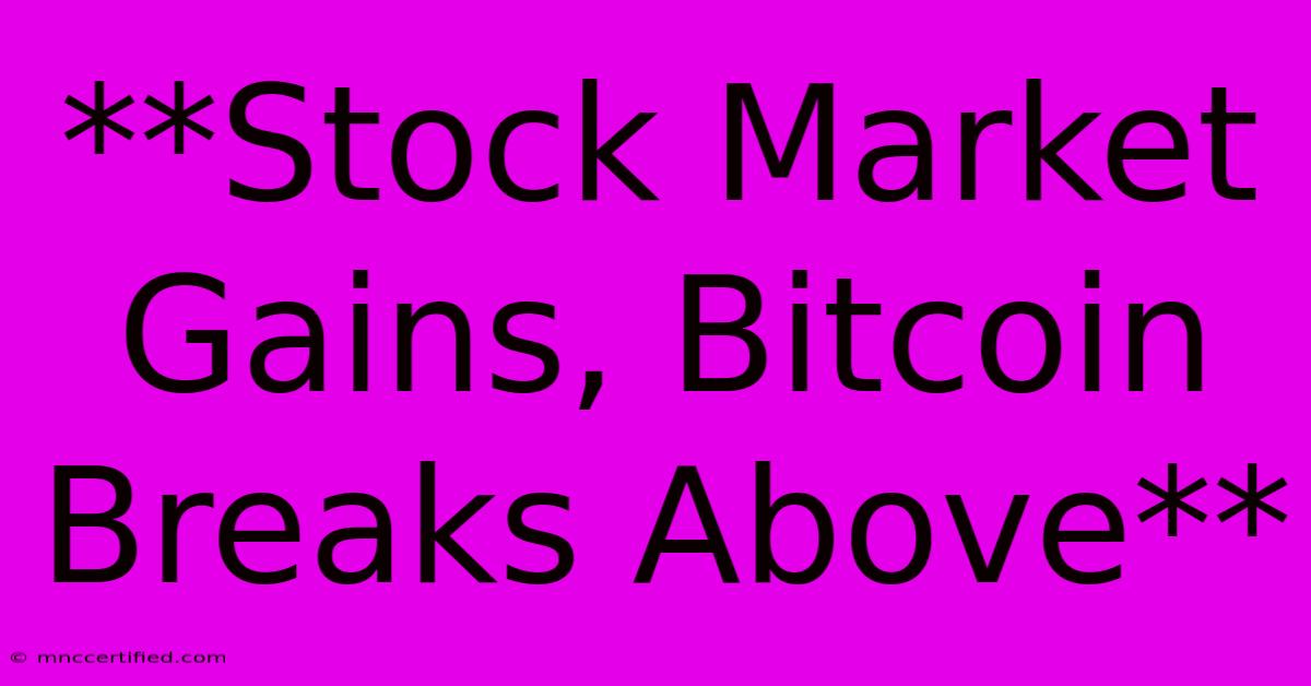 **Stock Market Gains, Bitcoin Breaks Above**