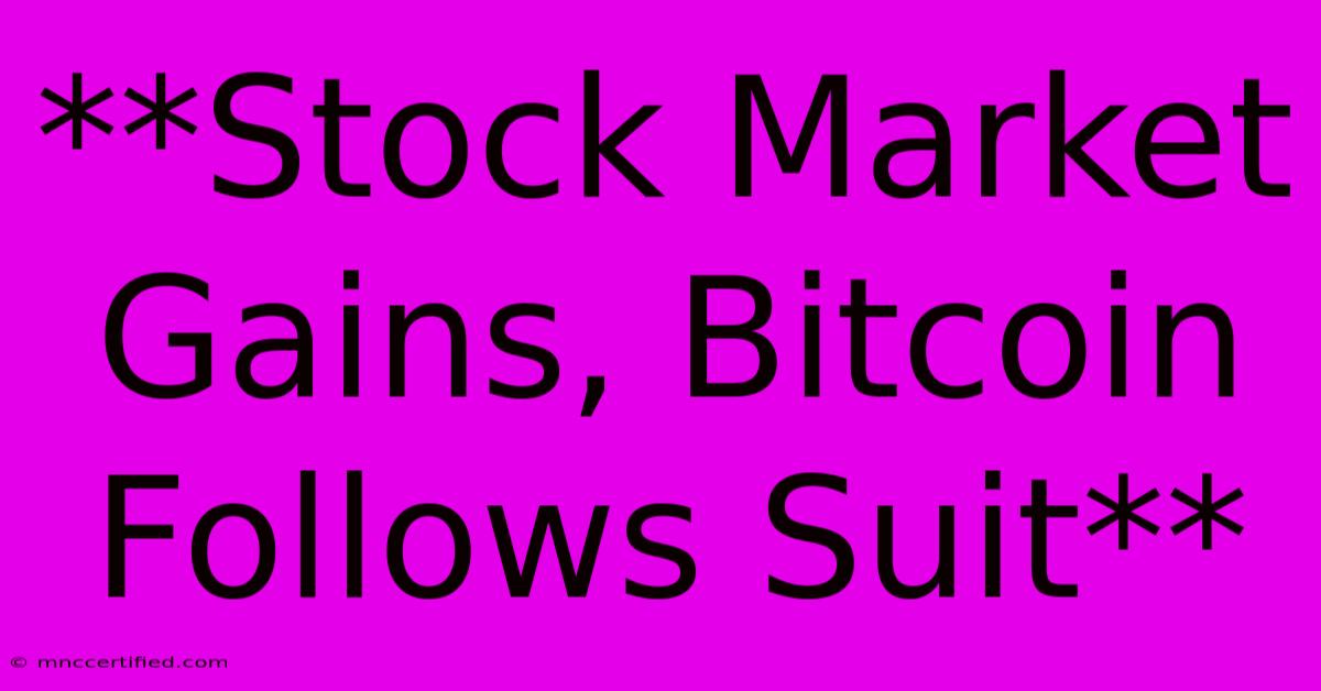 **Stock Market Gains, Bitcoin Follows Suit**