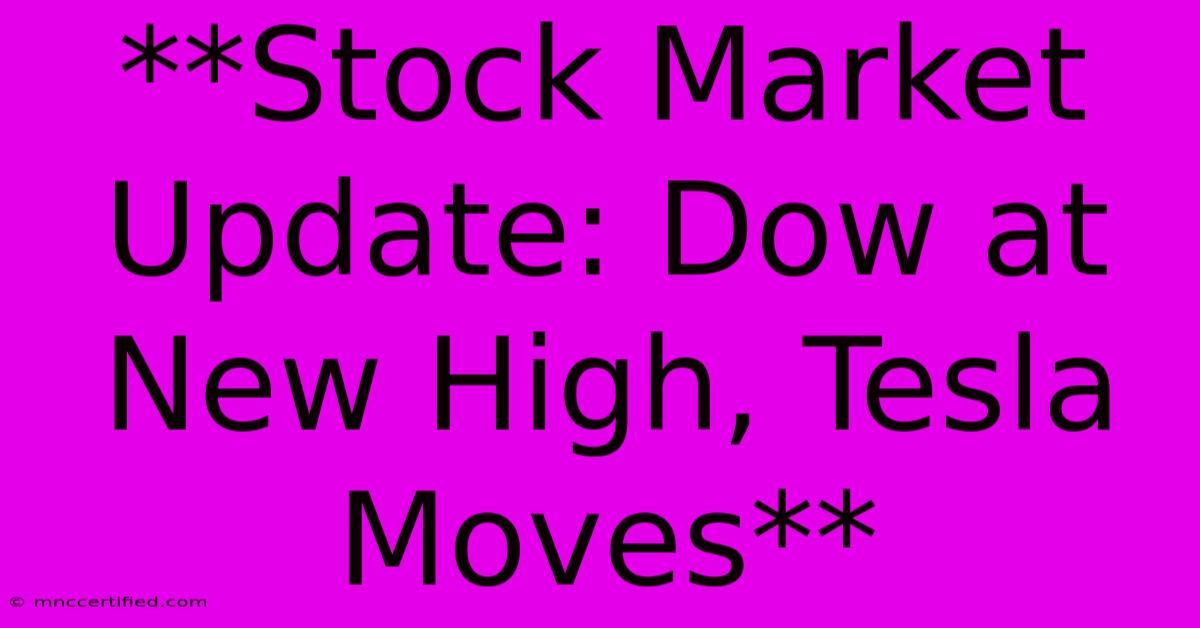 **Stock Market Update: Dow At New High, Tesla Moves**