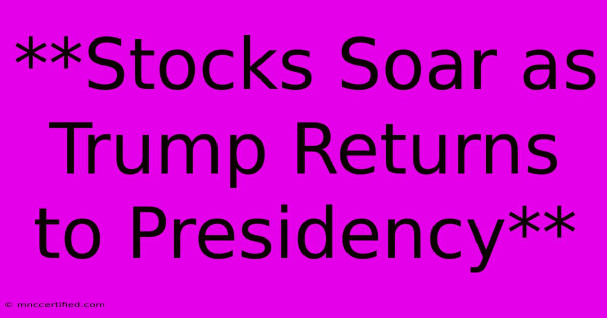 **Stocks Soar As Trump Returns To Presidency**