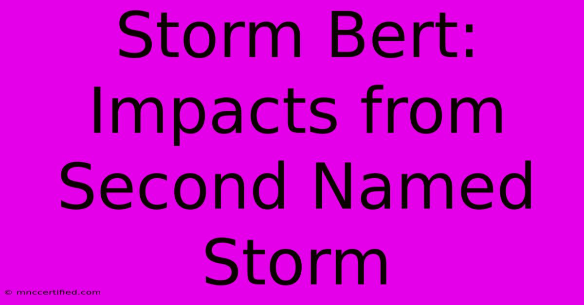 Storm Bert: Impacts From Second Named Storm