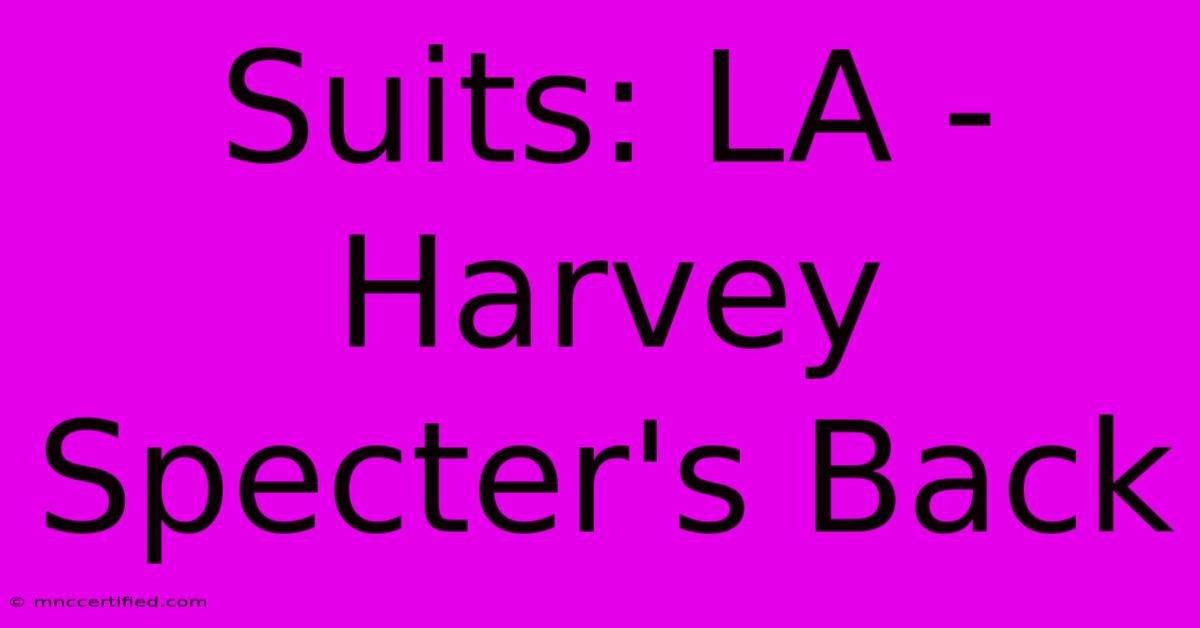 Suits: LA - Harvey Specter's Back