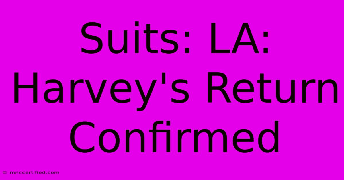 Suits: LA: Harvey's Return Confirmed