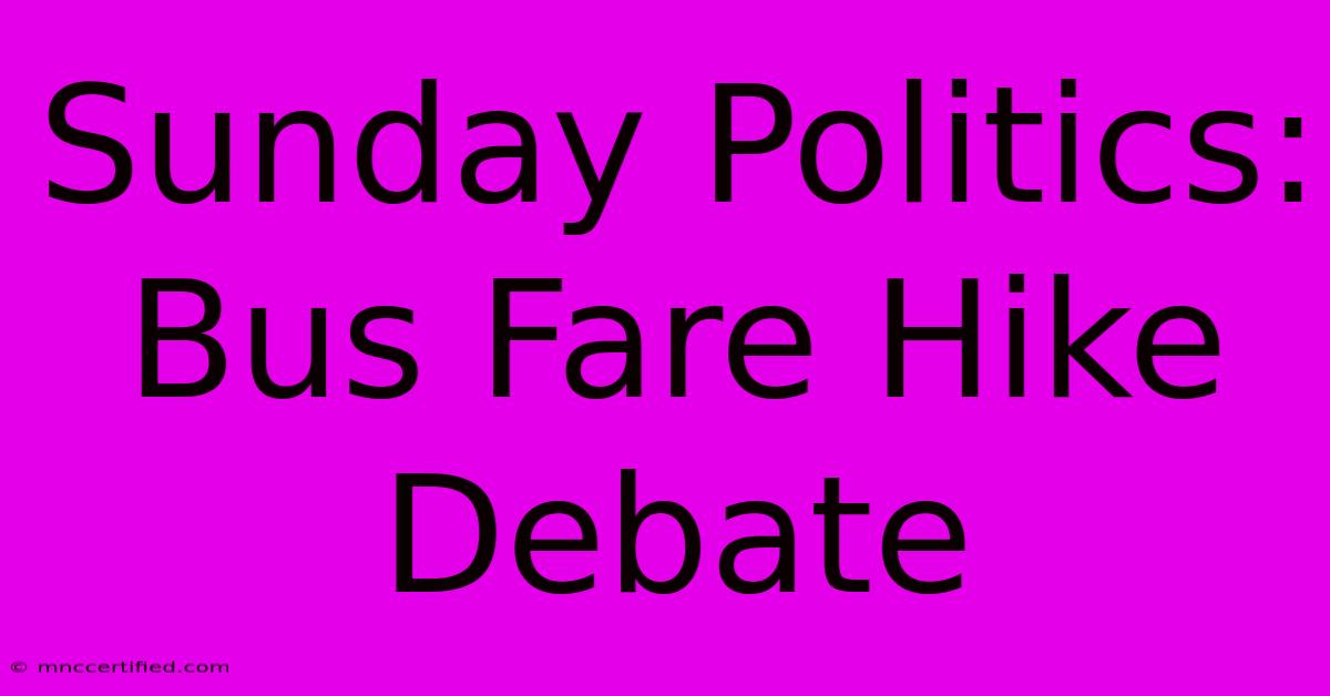 Sunday Politics: Bus Fare Hike Debate