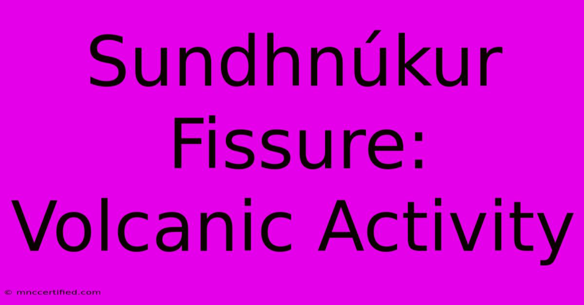 Sundhnúkur Fissure: Volcanic Activity