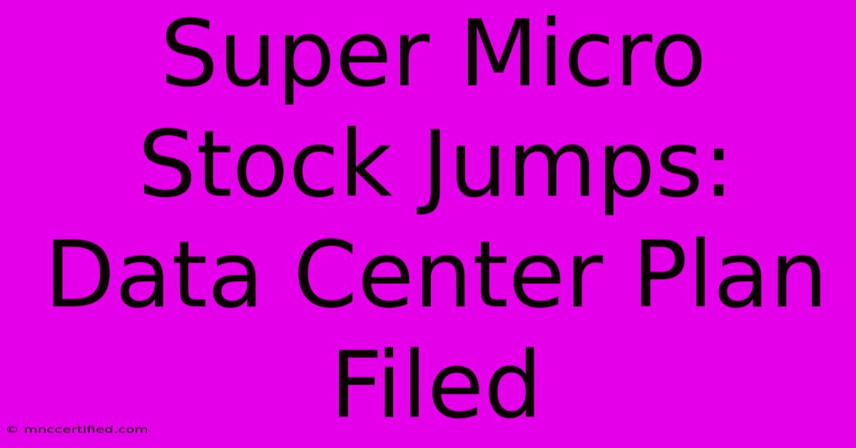 Super Micro Stock Jumps: Data Center Plan Filed