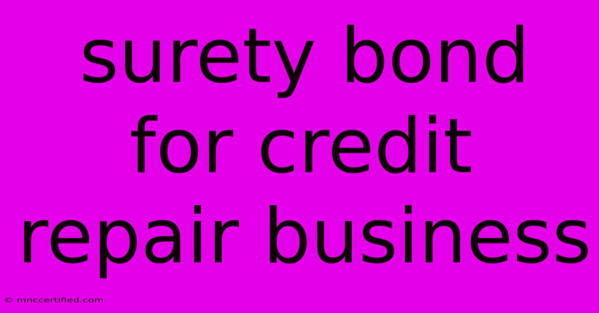 Surety Bond For Credit Repair Business