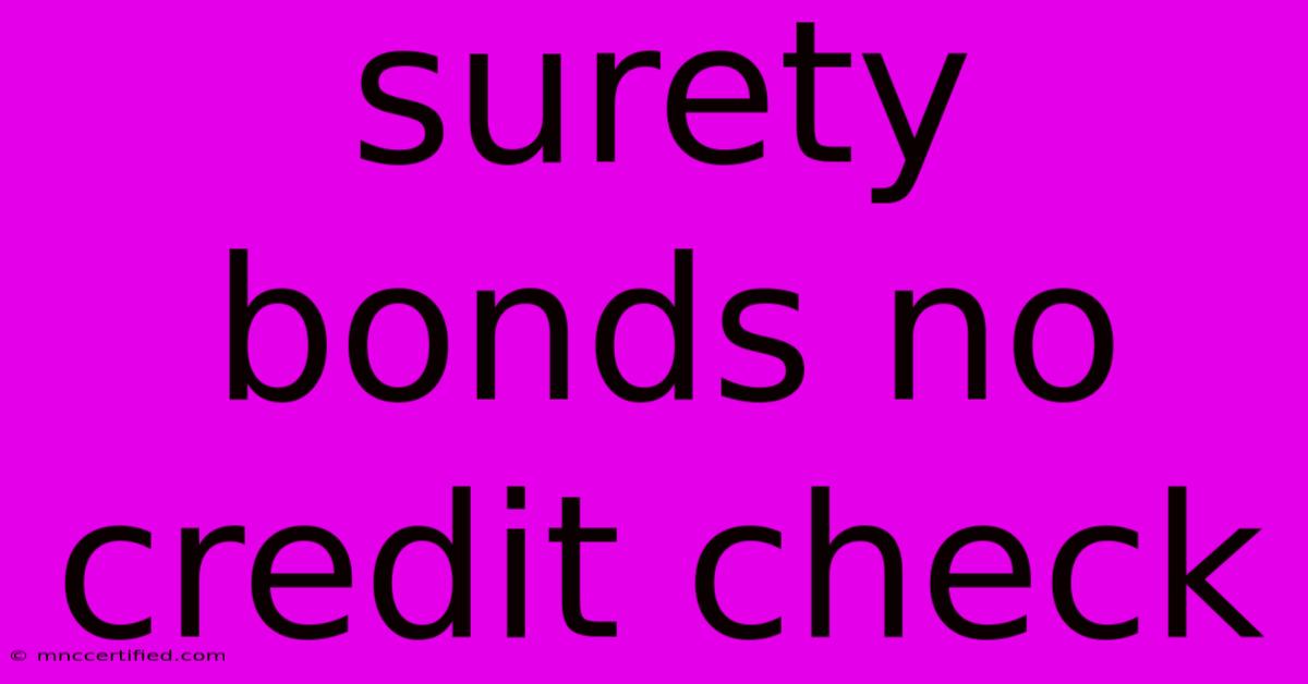 Surety Bonds No Credit Check