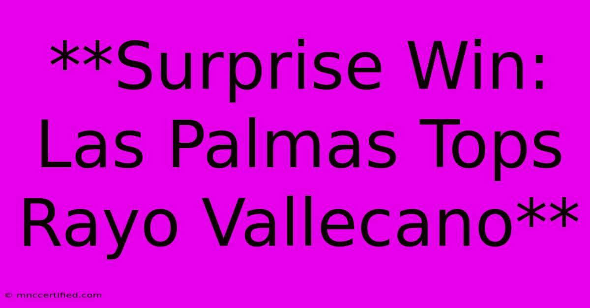 **Surprise Win: Las Palmas Tops Rayo Vallecano** 