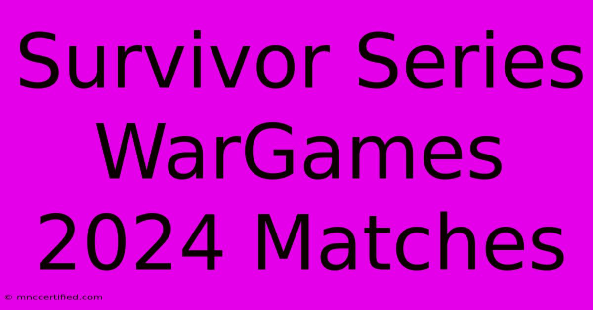 Survivor Series WarGames 2024 Matches