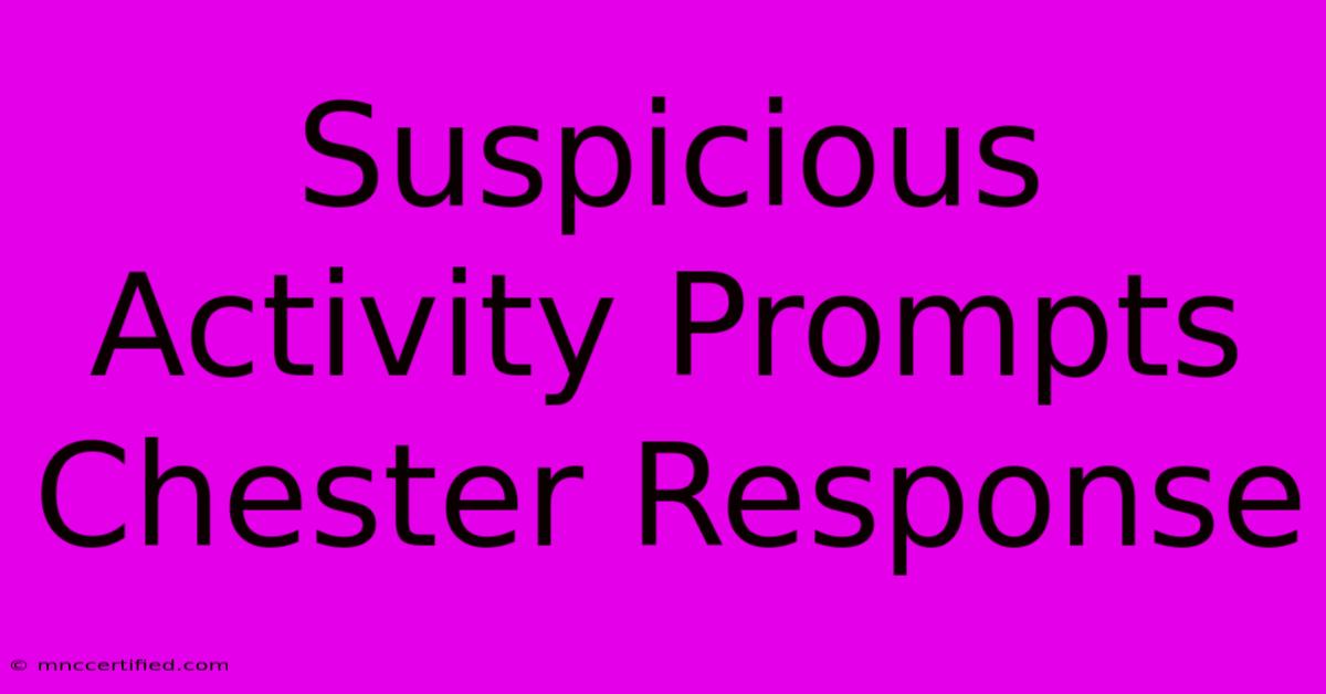 Suspicious Activity Prompts Chester Response