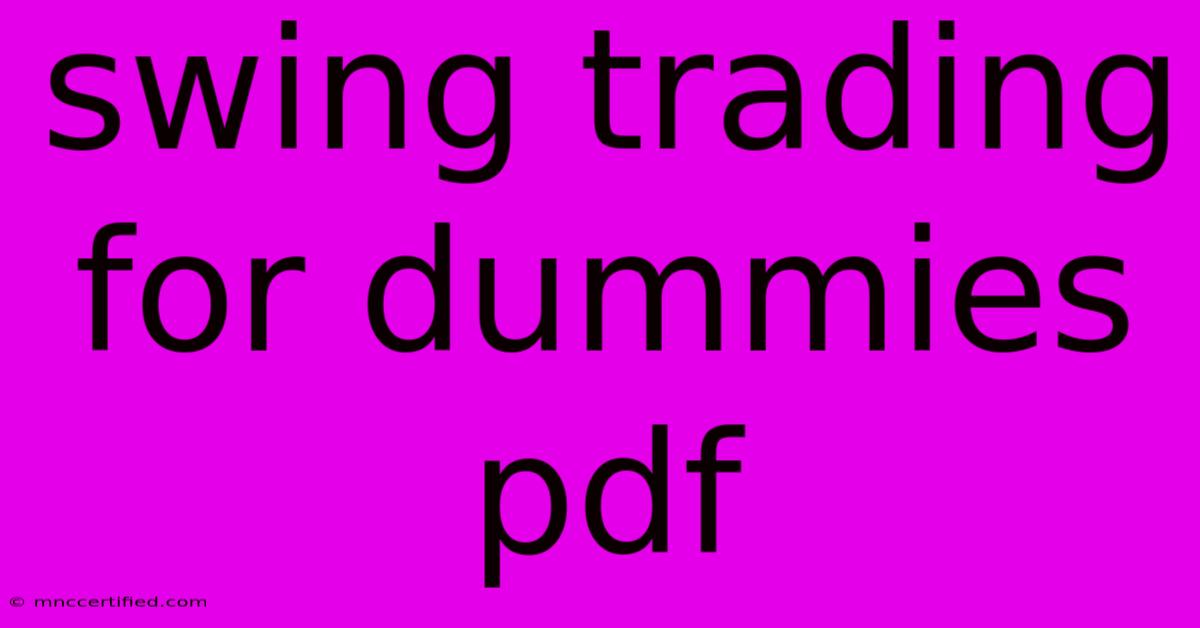 Swing Trading For Dummies Pdf