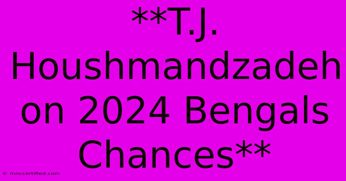 **T.J. Houshmandzadeh On 2024 Bengals Chances**