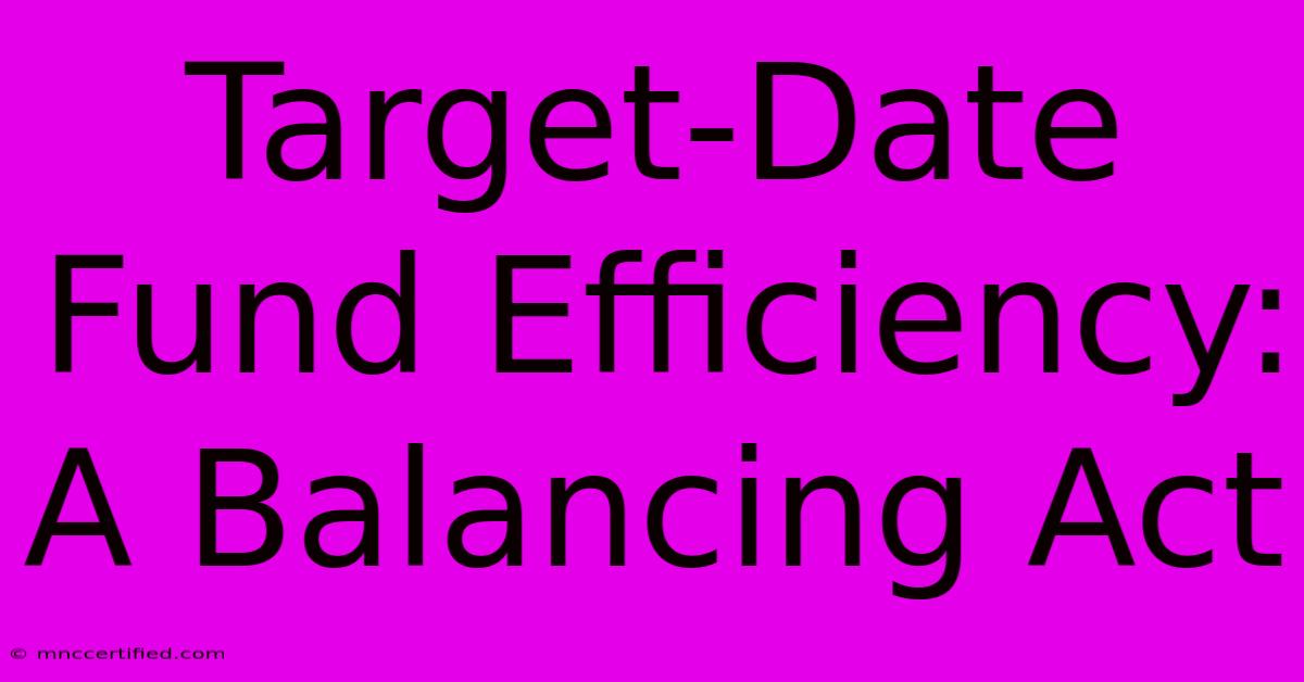 Target-Date Fund Efficiency: A Balancing Act